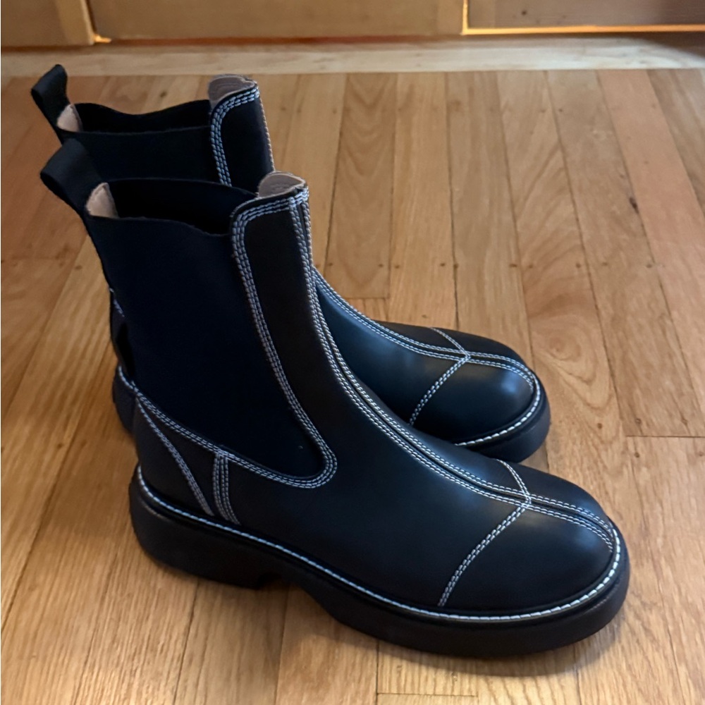 Ganni Everyday Mid Chelsea Boots in Vegan Leather